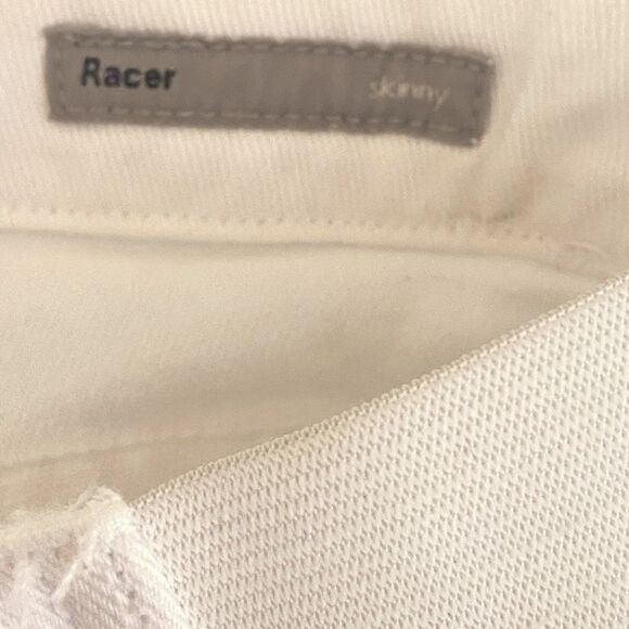Citizens of Humanity - White Racer Skinny Leggings Frayed Destroyed - size 28 - Picture 6 of 8